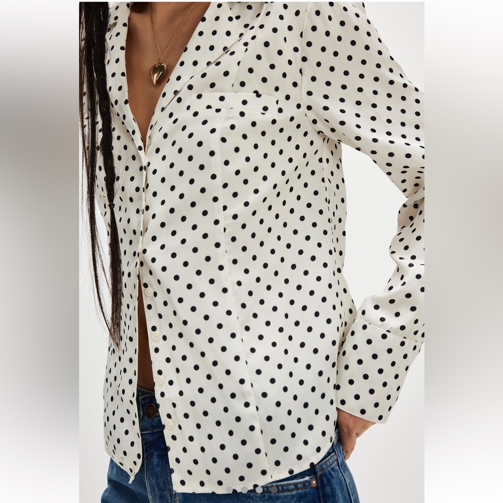 NWOT Free People Penny Polka Dot Top - Picture 1 of 8